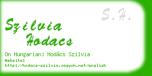 szilvia hodacs business card